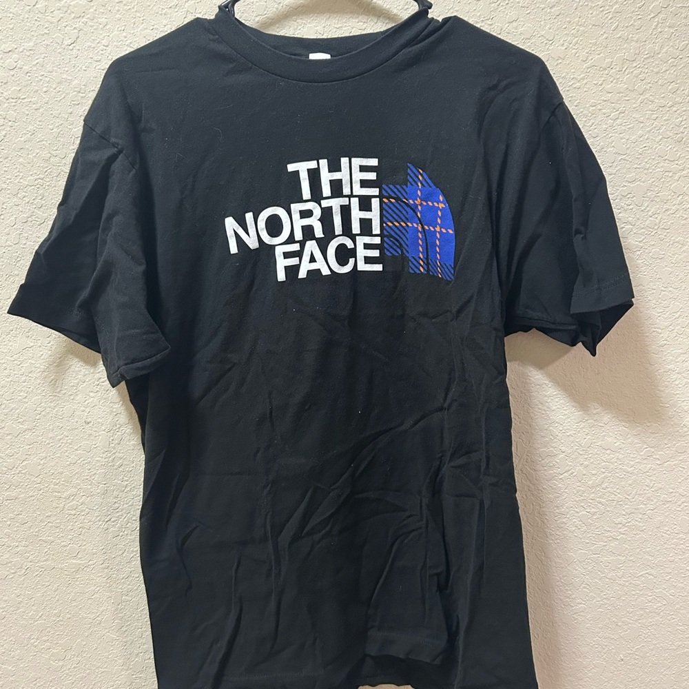 The North Face Black Tee with Blue Logo